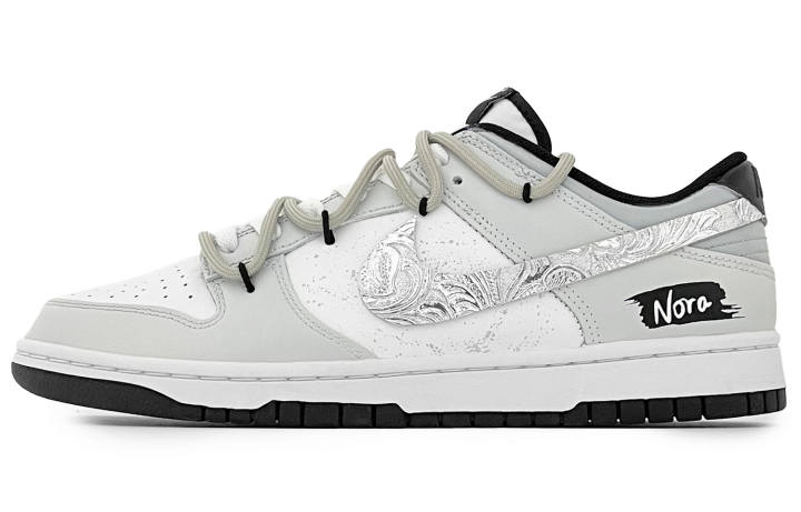 Nike Nike Dunk Low top Skateboard Shoes Men's Silver White