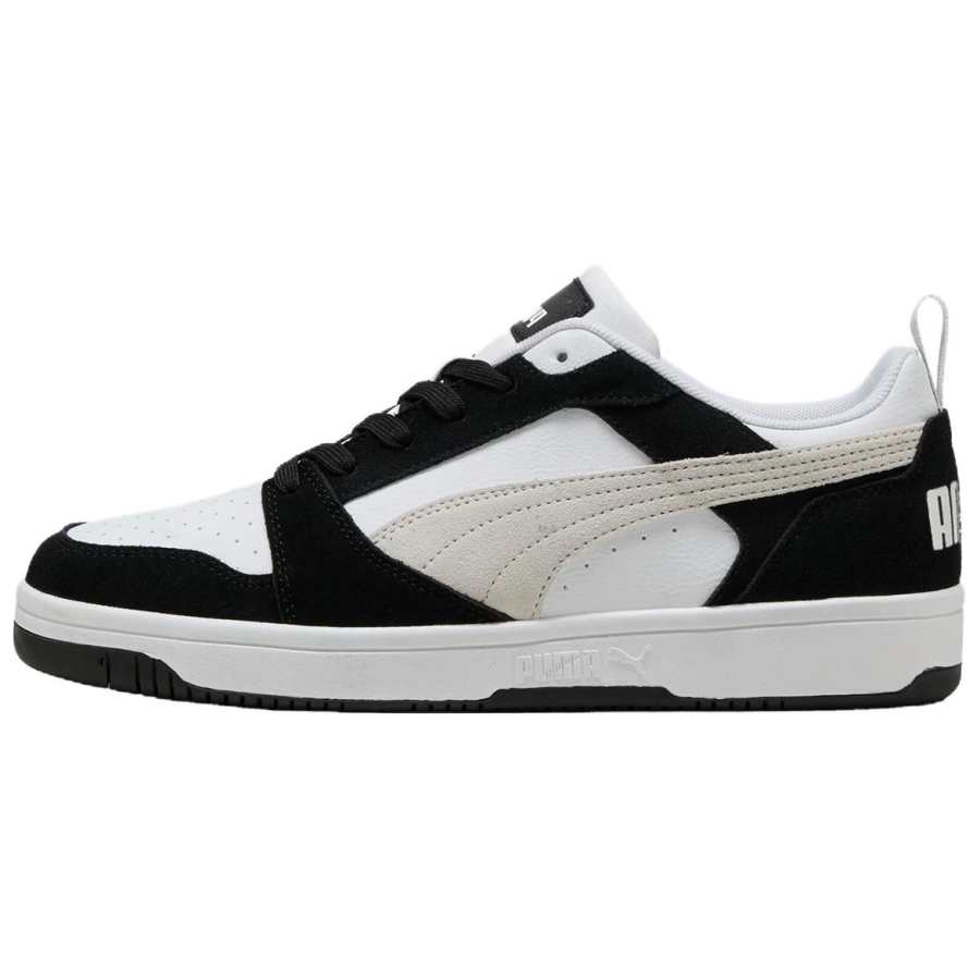 PUMA Rebound V6 Abrasion Resistant Low top Skateboard Shoes Men's Black White