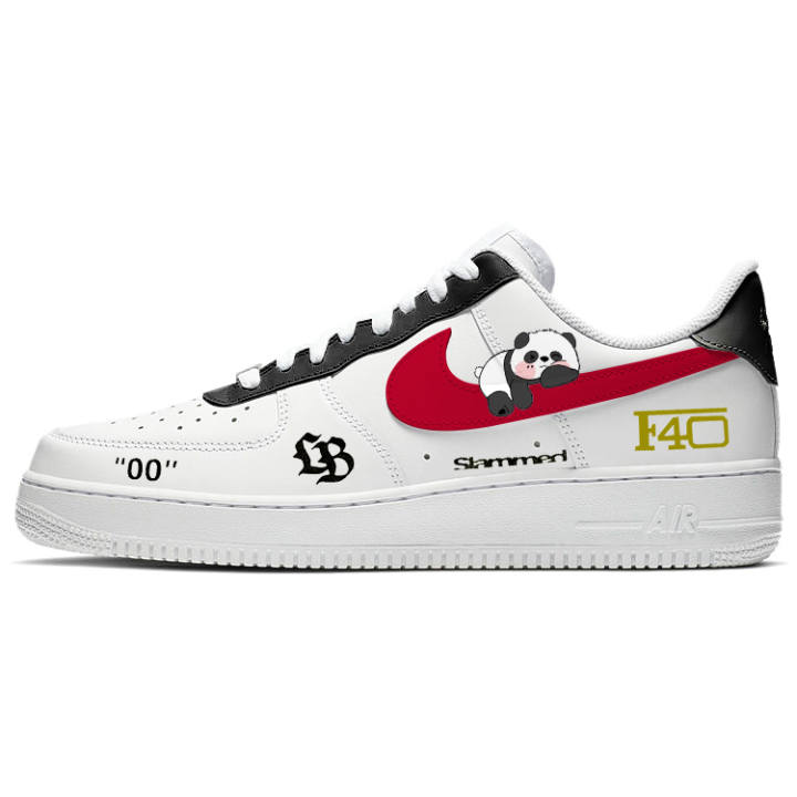 Nike Nike Air Force 1 Slip Resistant Low top Skateboard Shoes Men's White Red