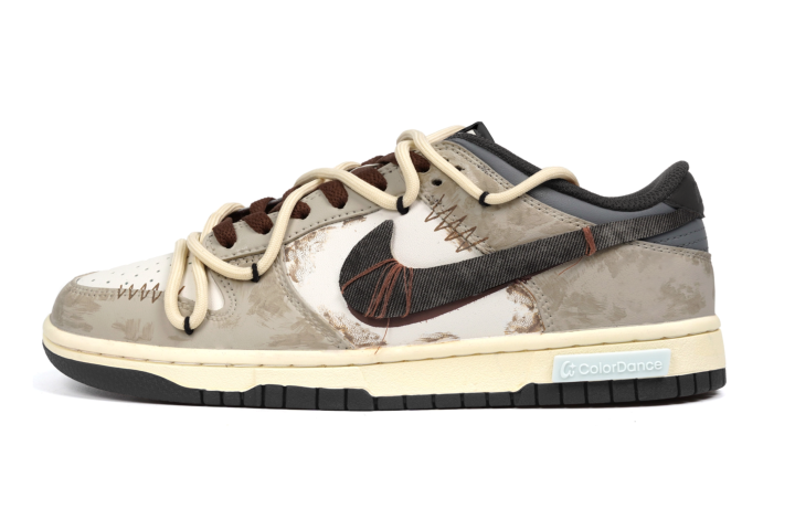 Nike Nike Dunk Abrasion Resistant Low top Skateboard Shoes Unisex Beige Brown