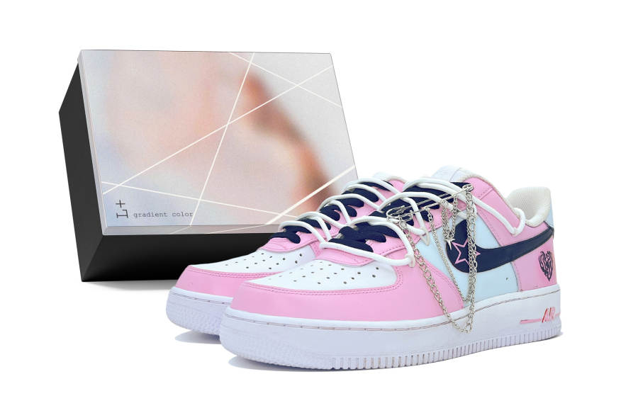 Nike Nike Air Force 1 Abrasion Resistant Abrasion Resistant Low top Skateboard Shoes Unisex White Pink