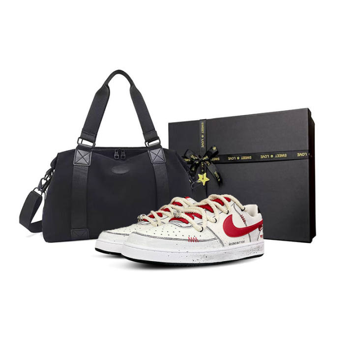 Nike Nike Court Vision 1 Tower Rabbit Cushioning, Wear Resistant Low top Skateboard Shoes Men's Red White