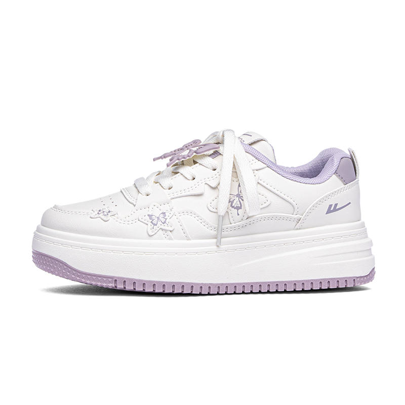 Warrior Grape Purple Lightweight And Breathable Low top Skateboard Shoes Women's Beige Purple