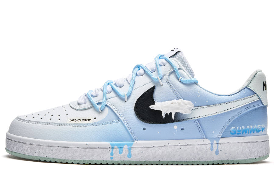 Nike Nike Court Vision 1 Freedom Panda, Summer Ice Cream Slip Resistant Abrasion Resistant Low top Skateboard Shoes Men's