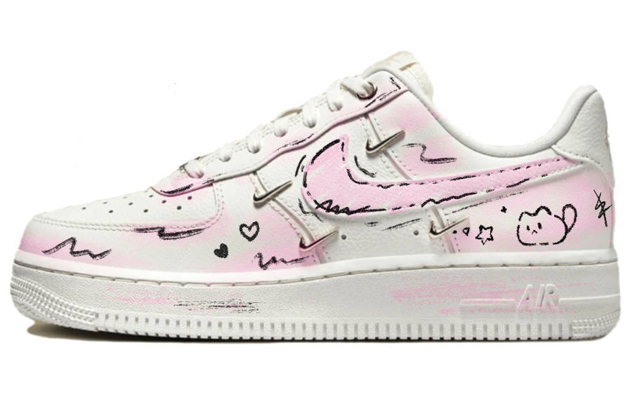 Nike Nike Air Force 1 Abrasion Resistant Abrasion Resistant Low top Skateboard Shoes Women's White Pink