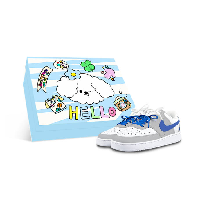 Nike Nike Court Vision 1 Low top Skateboard Shoes Women's White Blue