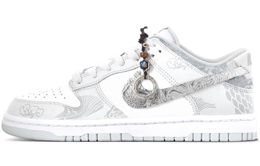 Nike Nike Dunk Slip Resistant Abrasion Resistant Low top Skateboard Shoes Unisex Silver Gray
