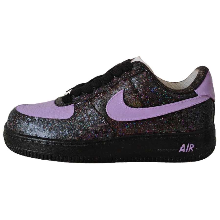 Nike Nike Air Force 1 Enchanting Love Cow Leather Low top Skateboard Shoes Men's Black Purple