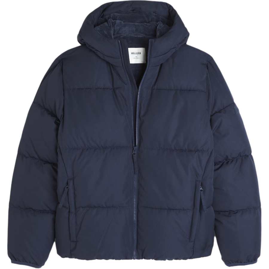 Hollister/ Puffer Jackets Men's Marine Blue Hooded Moderate
