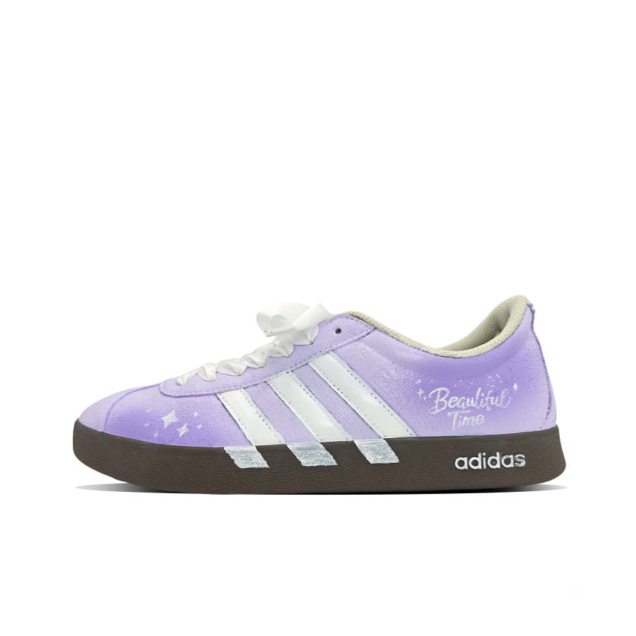 Adidas Adidas VL COURT 2.0 Purple Rhythm Starry Abrasion Resistant Abrasion Resistant Low top Skateboard Shoes Women's Purple