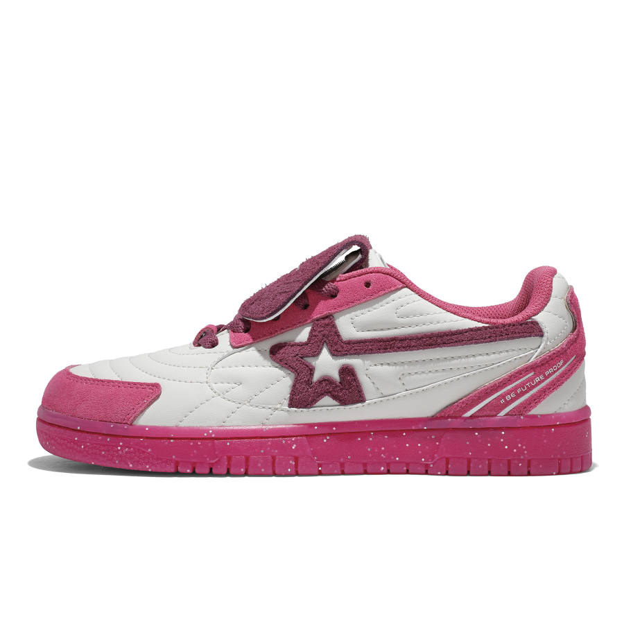 RIPSTAR Coverage Slip Resistant Abrasion Resistant Height Increasing Low top Skateboard Shoes Unisex Berry Pink