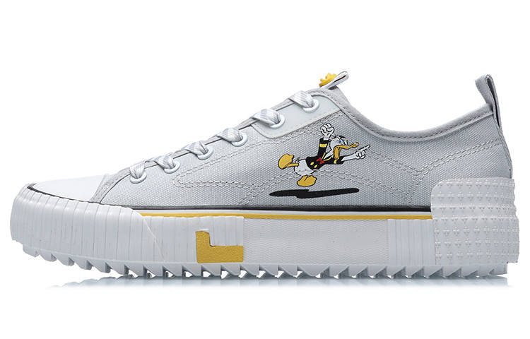 Li-Ning Disney x Li Ning Breathable Slip Resistant Cushioning Low top Skateboard Shoes Unisex Gray White