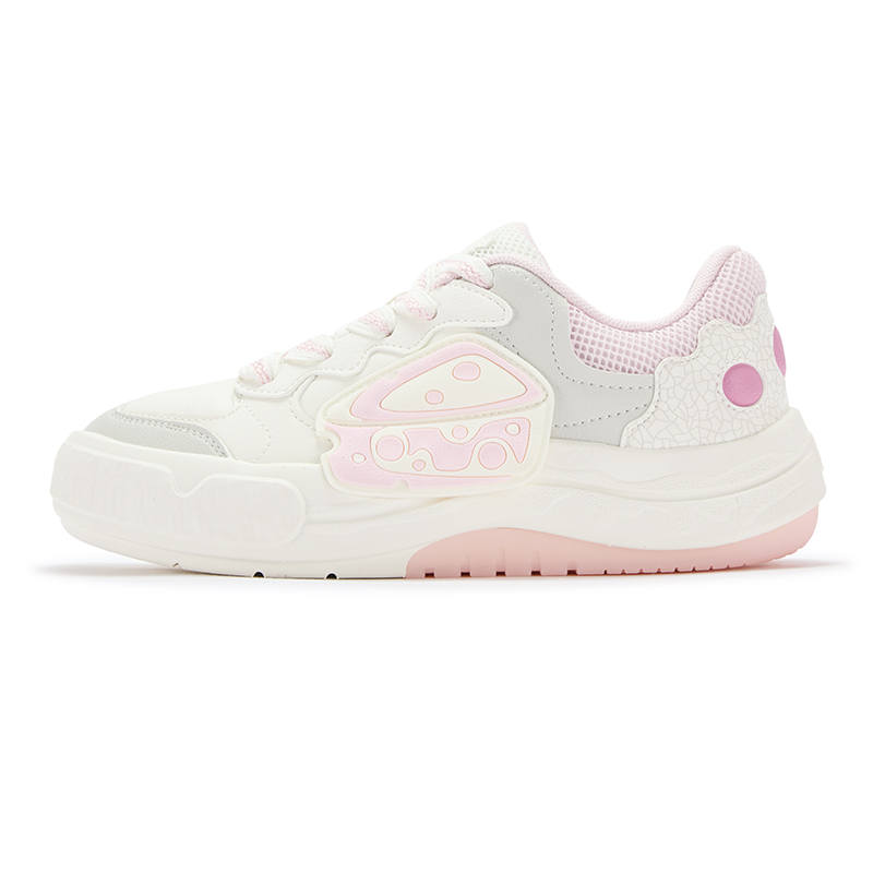 361° Slip Resistant And Breathable Slip Resistant And Breathable Low top Skateboard Shoes Women's White Pink