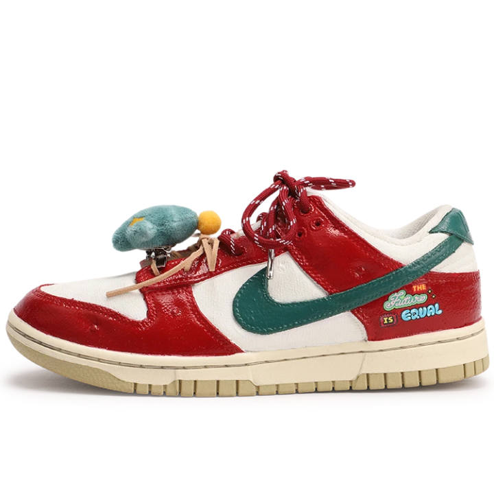 Nike Nike Dunk Slip Resistant Low top Skateboard Shoes Women's Red White