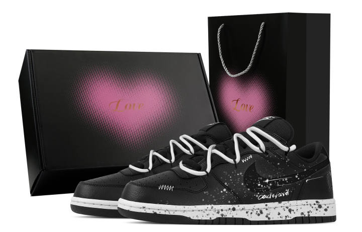Nike Nike Big Starry Sea Heart Box Abrasion Resistant Breathable Low top Skateboard Shoes Men's Black