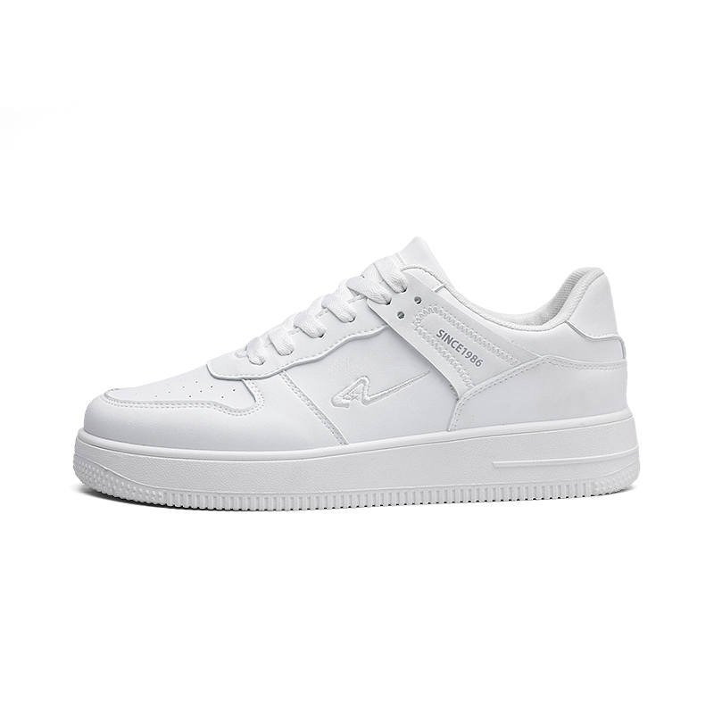 RENBEN Slip Resistant Abrasion Resistant Low top Skateboard Shoes Unisex White