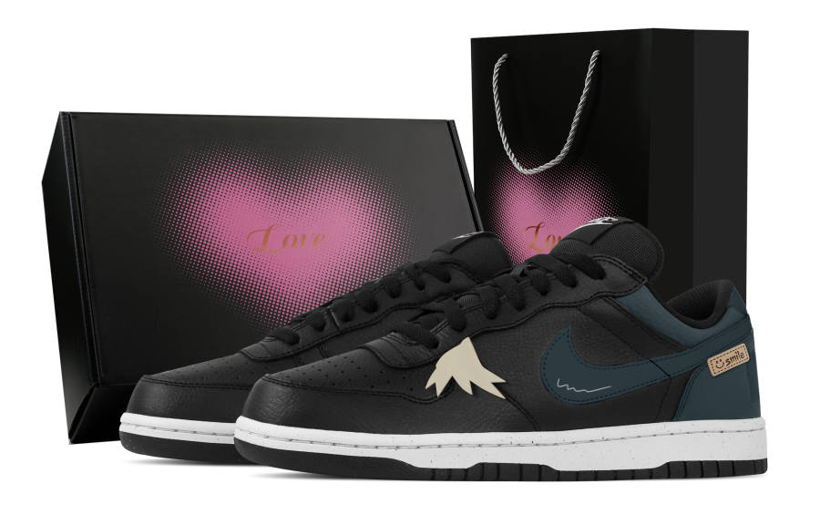 Nike Nike Big Magic Forest, Heart Box Abrasion Resistant Breathable Low top Skateboard Shoes Men's Black Green