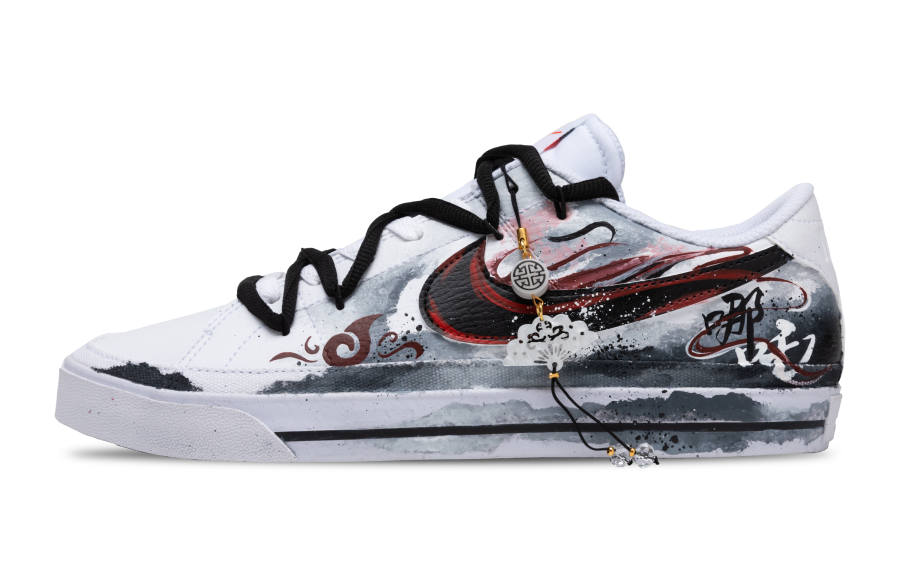 Nike Nike Court Legacy Slip Resistant Abrasion Resistant Low top Skateboard Shoes Men's Black Red