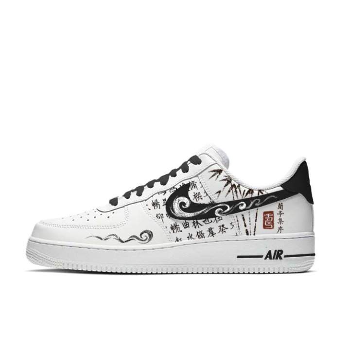 Nike Nike Air Force 1 Slip Resistant Abrasion Resistant Low top Skateboard Shoes Unisex White