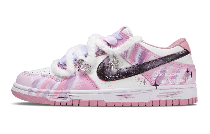 Nike Nike Dunk Starry Cushioning Low top Skateboard Shoes Women's Pink