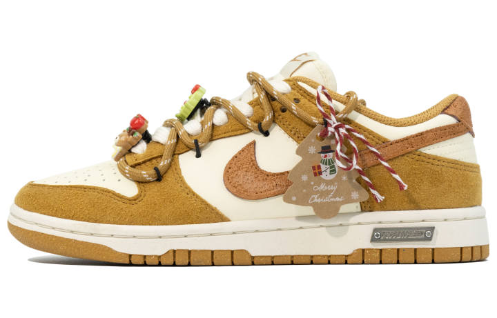 Nike Nike Dunk Slip Resistant Abrasion Resistant Low top Skateboard Shoes Unisex White Brown