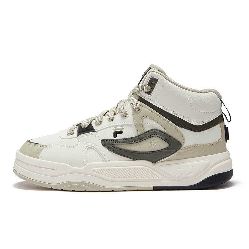 FILA FUSION BANK II Versatile Abrasion Resistant Abrasion Resistant Mid top Skateboard Shoes Men's Antique White