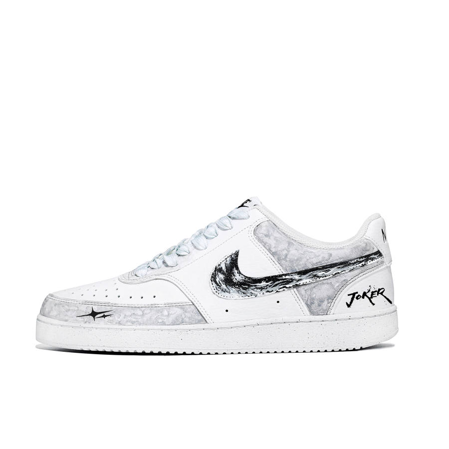 Nike Nike Court Vision 1 Double Star Joker King Abrasion Resistant Balance Low Top Skateboard Shoes Unisex Light Gray