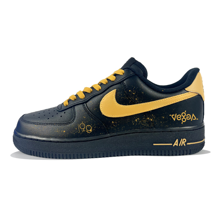 Nike Nike Air Force 1 Thermal, Slip Resistant, And Abrasion Resistant Coverage Low top Skateboard Shoes Unisex Black Yellow