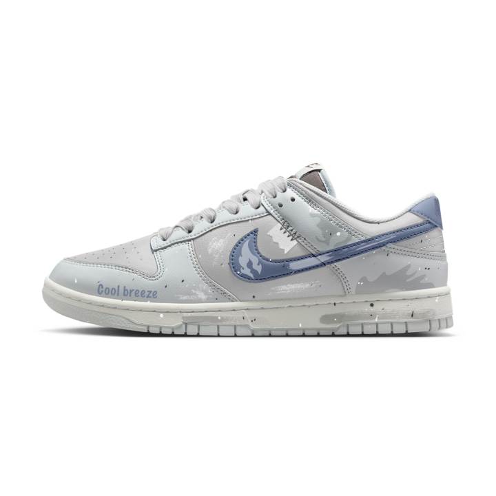 Nike Nike Dunk Abrasion Resistant Low top Skateboard Shoes Unisex Gray Blue