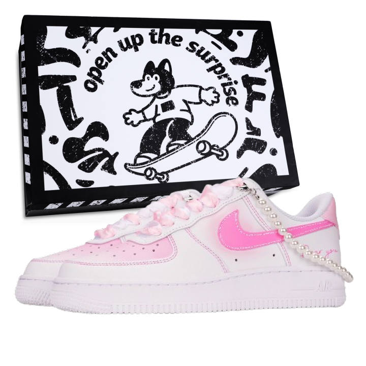 Nike Nike Air Force 1 Slip Resistant Abrasion Resistant Low top Skateboard Shoes Unisex Pink