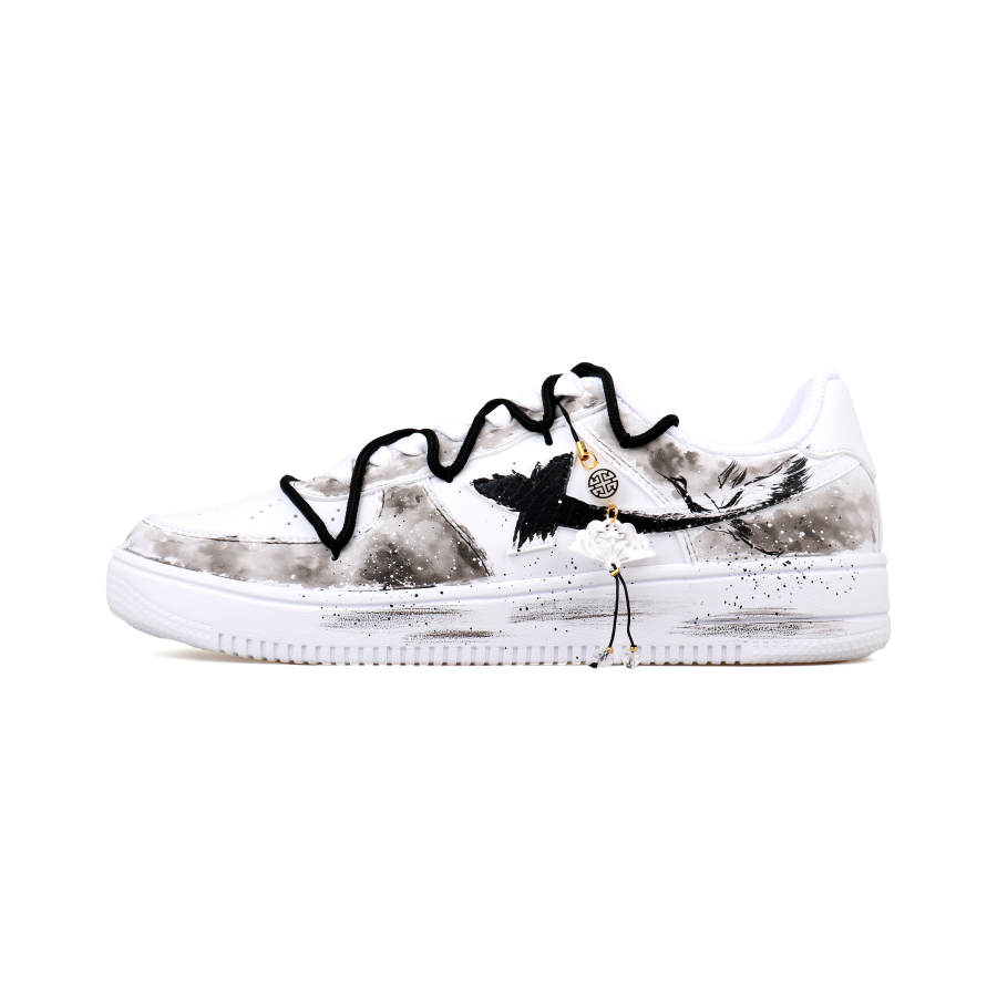 XTEP Air Force 1 Slip Resistant Cushioning Abrasion Resistant Low top Skateboard Shoes Men's Black White
