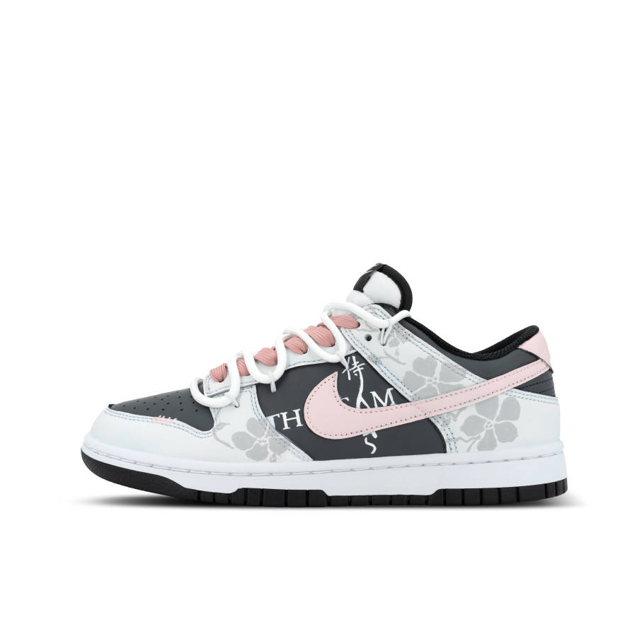 Nike Nike Dunk Vow Of Cherry Blossom Abrasion Resistant Low top Skateboard Shoes Unisex Gray Pink