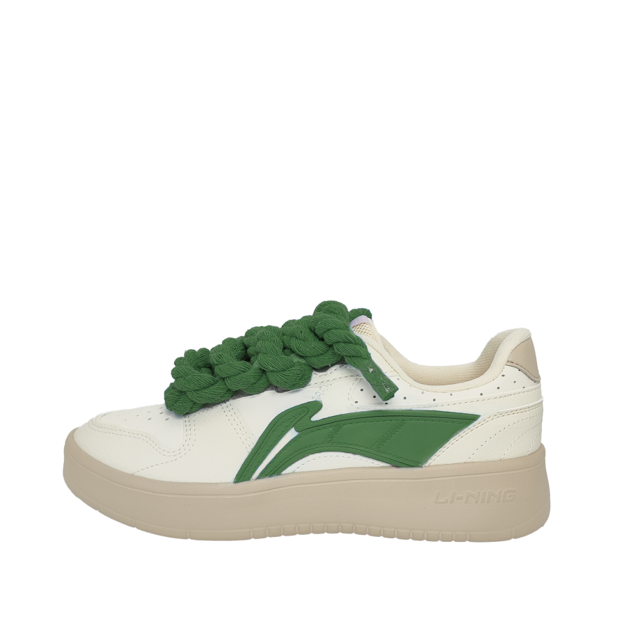 Li-Ning Li Ning Sycee Slip Resistant Cushioning Lightweight Low top Skateboard Shoes Women's Beige Green