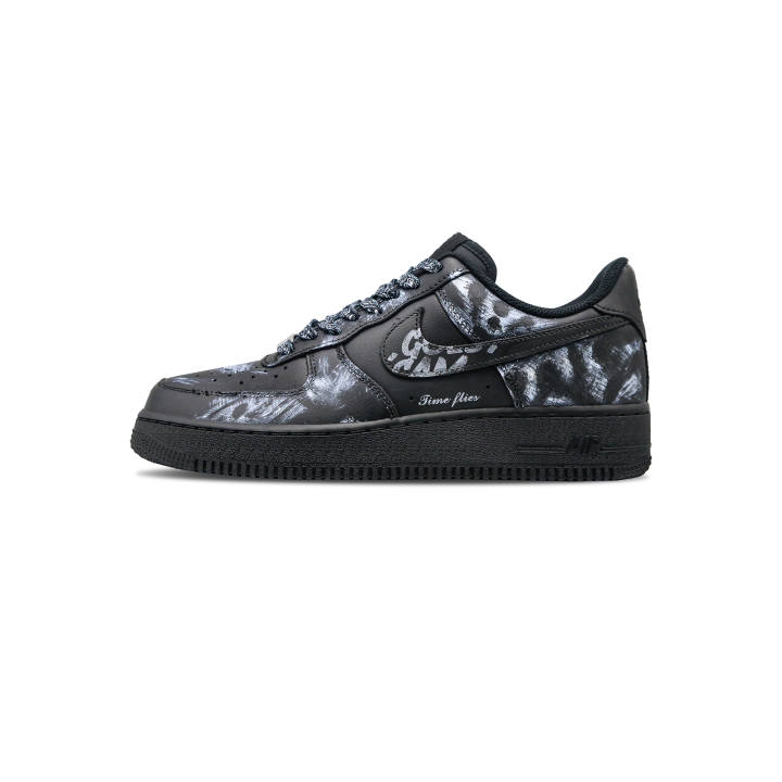 Nike Nike Air Force 1 Ink Obsidian Abrasion Resistant Abrasion Resistant Low top Skateboard Shoes Unisex Black Gray