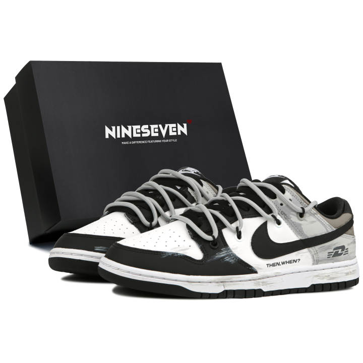 Nike Nike Dunk Panda Abrasion Resistant Low top Skateboard Shoes Unisex Black White Gray