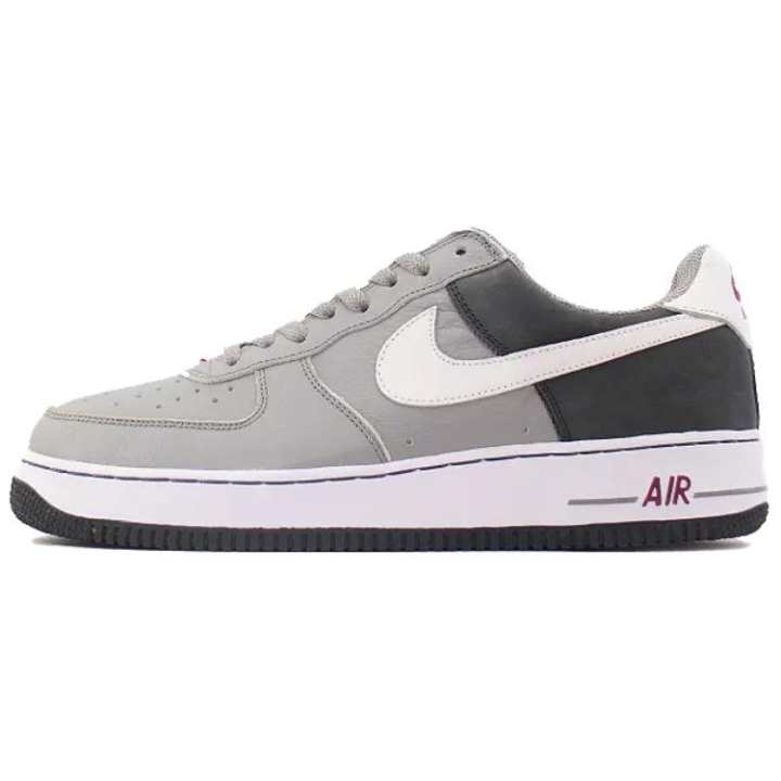 Nike Nike Air Force 1 Slip Resistant Abrasion Resistant Low top Skateboard Shoes Unisex Gray White