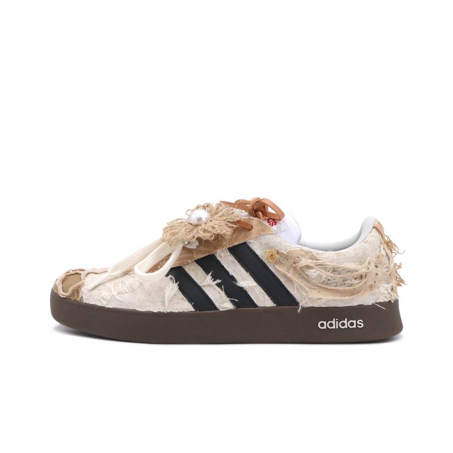 Adidas Adidas VL COURT 2.0 Cushioning, Wear Resistant Low top Skateboard Shoes Unisex White Brown