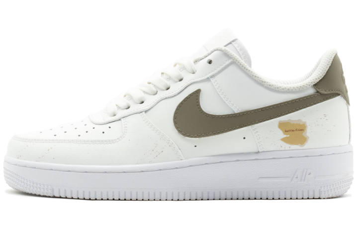 Nike Nike Air Force 1 Slip Resistant Abrasion Resistant Low top Skateboard Shoes Women's White Brown