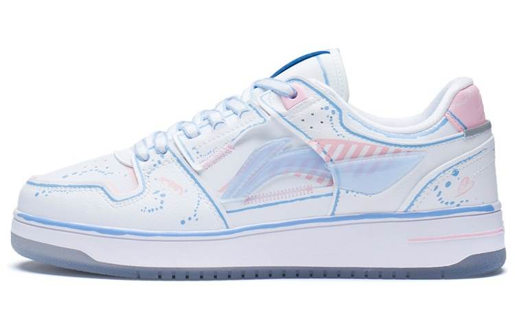 Li-Ning Li Ning Tianji Slip Resistant, Lightweight, And Breathable Height Increasing Low top Skateboard Shoes Women's White
