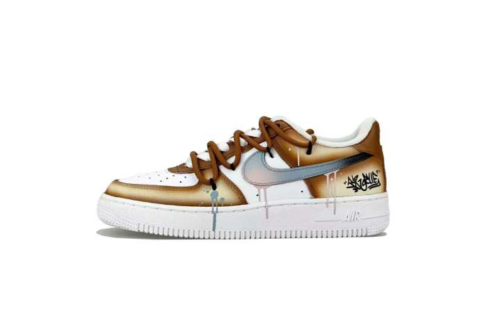 Nike Nike Air Force 1 Abrasion Resistant Low top Skateboard Shoes Men's Umber