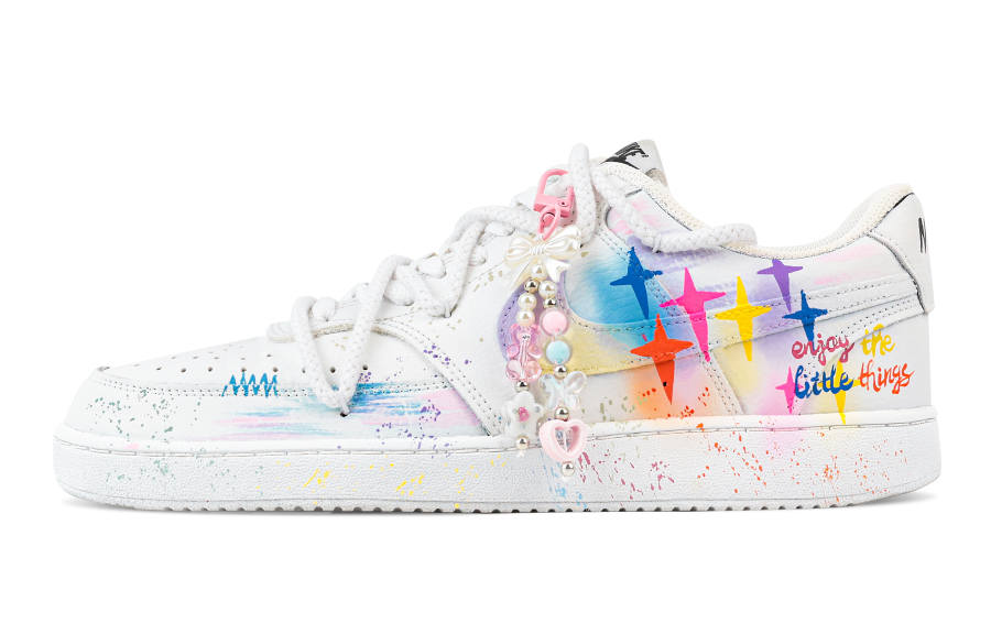 Nike Nike Court Vision 1 MiYue Spoon Abrasion Resistant Low top Skateboard Shoes Men's White Blue Orange Yellow Pink Purple