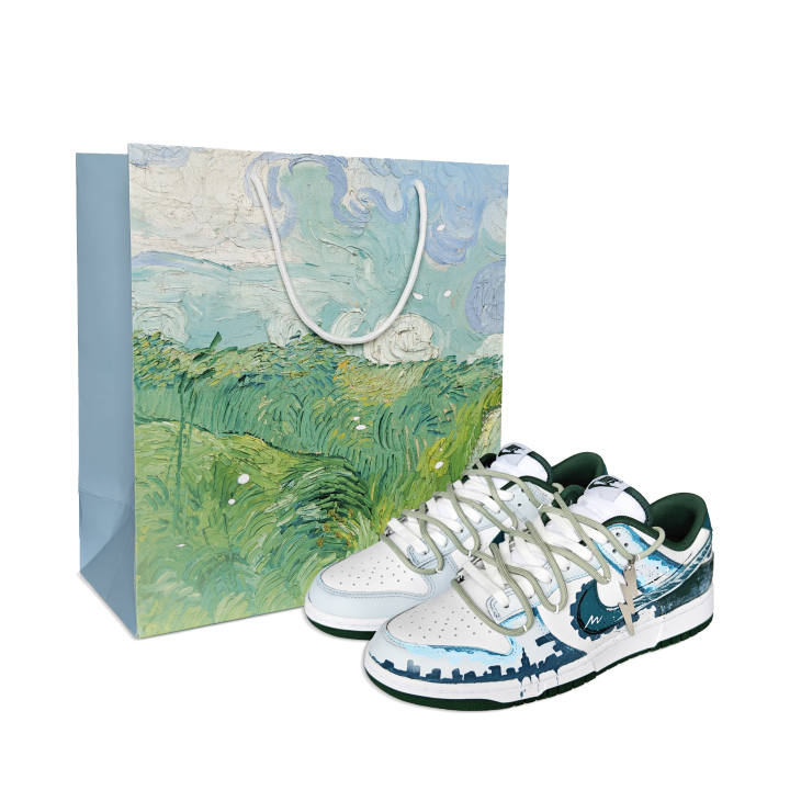 Nike Nike Dunk Abrasion Resistant Low top Skateboard Shoes Unisex White Green