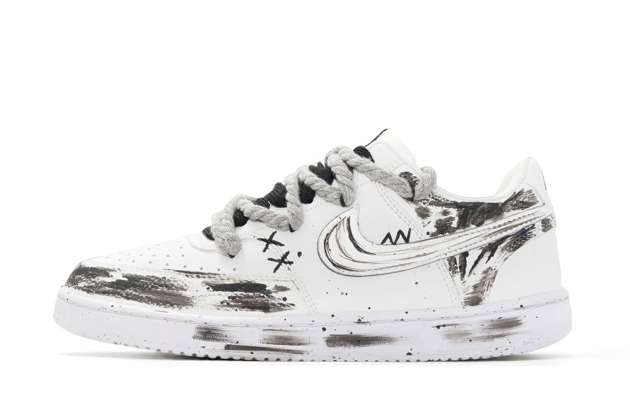 Nike Nike Court Vision 1 Laimi Square Box, Cloud Ink Trace Abrasion Resistant Abrasion Resistant Low top Skateboard Shoes