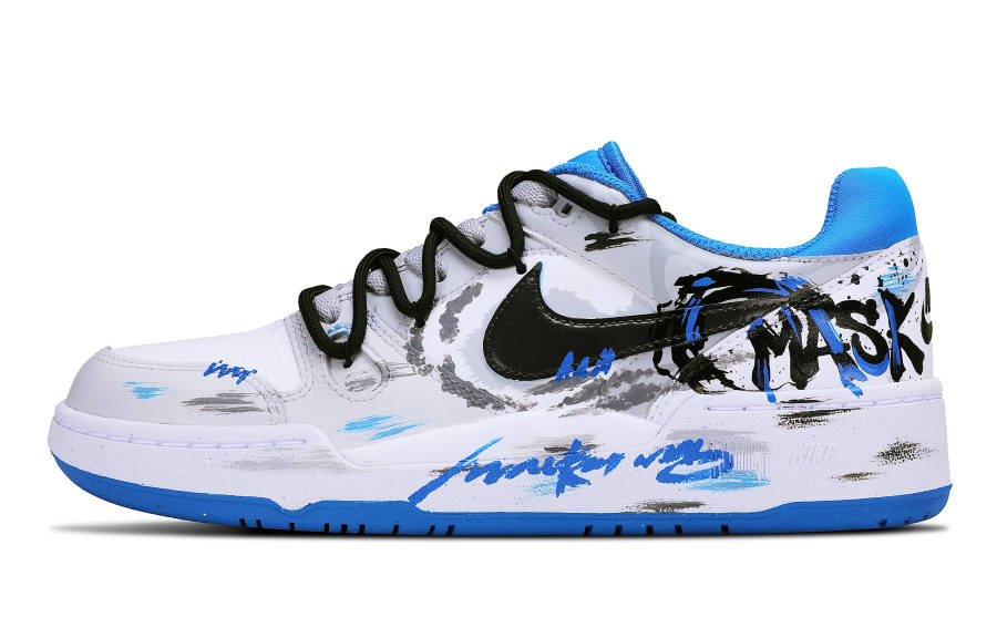 Nike Nike Full Force Cushioning, Wear Resistant Low top Skateboard Shoes Men's Black Gray Blue