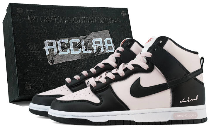 Nike Nike Dunk High top Skateboard Shoes Women's Black Pink