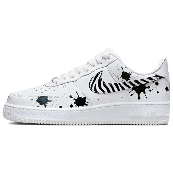 Nike Nike Air Force 1 Dark Spot Lightening Synthetic Leather Cushioning Low top Skateboard Shoes Men's Black White