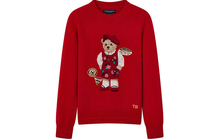 Teenie Weenie Knitwear Women's Red Crew Neck Moderate Other