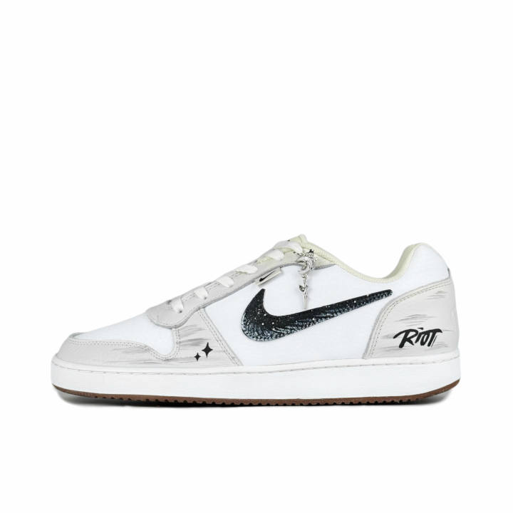 Nike Nike EBERNON Outrage Ice Synthetic Leather Abrasion Resistant Low top Skateboard Shoes Men's Gray