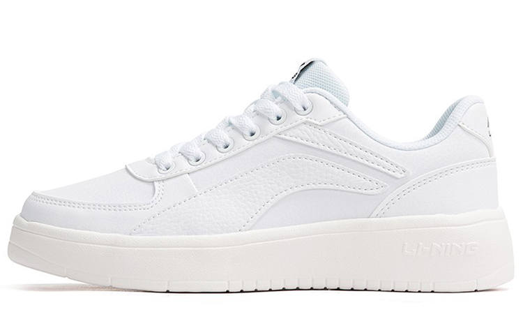 Li-Ning Li Ning Leather Slip Resistant Abrasion Resistant Low top Skateboard Shoes Women's White