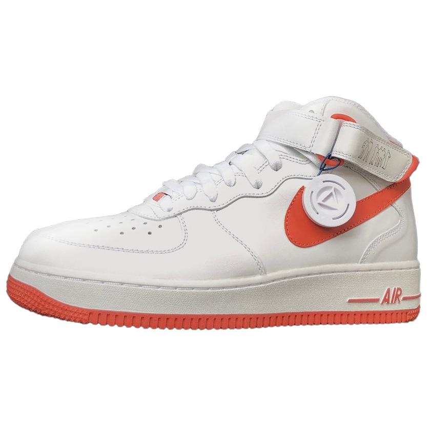Nike Nike Air Force 1 Comfortable Slip Resistant Abrasion Resistant Mid top Skateboard Shoes Unisex White